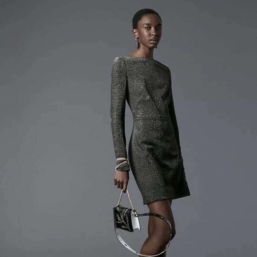 Diane Von Furstenberg Metallic Mini Dress NWT